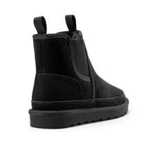 Men's Winter Snow Boots FuzzyGo Rugged Suede Leather Cold Weather Warm Chelsea Outdoor Boots - Black - View 7