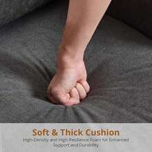 Modern Accent Chair, Oversized Living Room Chairs, Linen Upholstered Cozy Armchair With Thick Cushion, Mid-Century Sofa Chair Reading Nook Chair For Living Room Bedroom - Grey - View 4