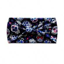 Fashionable Skull Print Twisted Headband, Suitable For Men And Women: Yoga, Fitness, Running, Sports, Sweat-Absorbent, Outdoor Comfortable Non-Slip Sports Headband, Elegant Hair Accessory