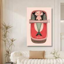 Framed Creative Sardine Mermaid Illustration Art Print Poster - Kitchen Food Art, Canvas Wall Art, For Home Office Bedroom Living Room Kitchen Corridor Bathroom Hotel Bar Coffee Shop Wall Decoration - Framed - View 5