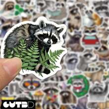 SCXXBSW 50pcs Cartoon Raccoon Fun Graffiti Stickers Self-Adhesive Desktop Phone Cases Notebook Waterproof Stickers - Multicolor - View 4