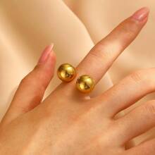 Stainless Steel Sphere Ring, Small & Large Ball Ring Accessories For Women