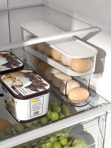 1 件/2 件 - 节省空间的滚动鸡蛋收纳盒，适用于冰箱侧门 - 耐用塑料，无需电池，必备厨房配件冰箱鸡蛋架，冰箱鸡蛋收纳盒，多层鸡蛋托盘容器，2 层鸡蛋收纳盒，透明保鲜收纳盒 - 彩色 - 查看 5