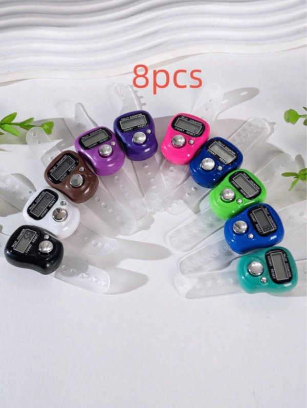 8pcs-10pcs-20pcs-30pcs-50pcs-80pcs Counter Ring Finger Mini Electronic Counter (Random Color)
