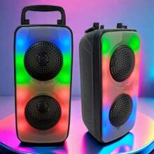 DORRAS 3x2 Inch Small Speaker - Wireless - Rechargeable Speaker With Bluetooth Connectivity Up To 10 Meters - Light Effect - Black - View 3