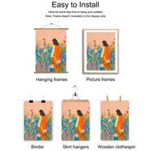 1pc Unframed Colorful Jesus Wildflowers Christian Art Posters, Bible Verse Vintage Aesthetic Painting Canvas Print Cottagecore Minimalist Wall Arts Painting For: Dorm, Apartment, Living Room, Bedroom, Modern Home Decor