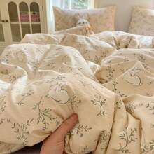 3pcs/4pcs Set Cloud Jacquard Double-Layer Gauze Bedding Set