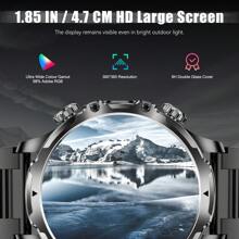 EIGIIS Military Smart Watch(Answer/Make Call) For Men With 1.85'' Large Screen 800 MAh Large Battery Music Playback Message Notification Pedometer 100+Sports Modes Heart Rate SpO2 Sleep Monitor Compatible With IOS And Android Phones, Perfect Gift For Boyfriends