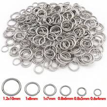 30/100 件不锈钢环跳环 4/5/6/7/8/10 毫米跳环连接环用于珠宝制作项链手链耳环钥匙扣 DIY 工艺品