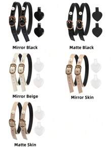 1 par de sandalias de tacón grueso con cordones de perlas, de punta afilada, estilo minimalista, con correa antideslizante sin instalación - Multicolor - Ver 4