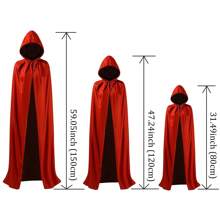 Adult Halloween Cloak Cape Hooded Medieval Costume Witch Witchcraft Vampire Halloween Costume Full Length Dress Coat, Christmas - Multicolor - View 6