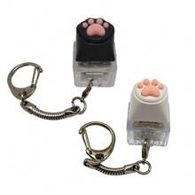 Cute Cat Paw Shaped Keychain Key Ring Pendant Fidget Toy Keycap Keypress Tester Bag Strap - Pink - View 2