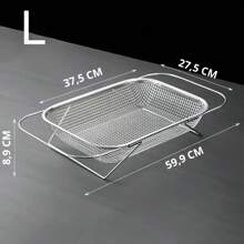 Sink Drainer For Pasta Vegetables Fruits Food With Retractable Handle Multipurpose - Silver - View 3