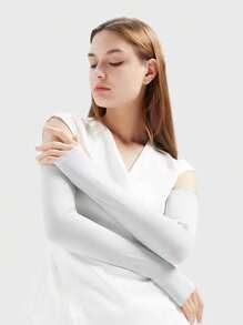 1 Pair Summer Ice Silk Sunscreen Sleeve Covers, Elastic, Non-Binding, Lightweight, Breathable, Suitable For Outdoor, Driving, Cycling, UV Protection - Multicolor - View 9