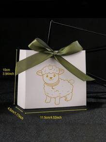 5/10 件优雅绵羊主题开斋节糖果盒，带丝带纸质礼品容器，适合斋月期间的 Kareem，非常适合穆斯林伊斯兰节日宰牲节、派对礼物和家居装饰