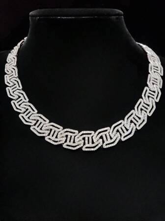 1pc Unisex Hip Hop Necklace, Classic Retro Punk Style Necklace, Suitable For Party Or Daily Wear, Gift For Valentine's Day