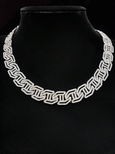 1pc Unisex Hip Hop Necklace, Classic Retro Punk Style Necklace, Suitable For Party Or Daily Wear, Gift For Valentine's Day