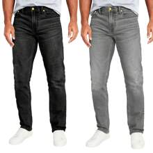 2-Pack Men's Flex Stretch Slim Straight Jeans - Black & Grey - View 1