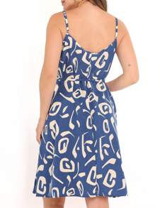 MEMORY New Strappy Dress Charming Geometry | Polyester - Dusty Blue - View 3