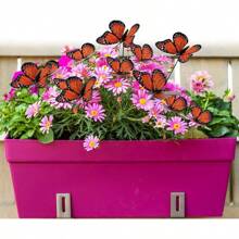 Vicenpal Monarch Butterfly Stakes Waterproof Garden Butterfly Ornaments 4 Different Sizes 3D Monarch Butterfly For Day Of The Dead Dia De Los Muertos Decor Halloween Party Supplies - 100 - View 4