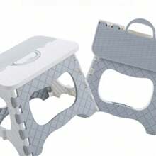 Folding Chair, Sturdy, Multipurpose, With Handle, Safe, Climbing, Home, Kids, Practical, Table Furniture - Gris - Ver 3