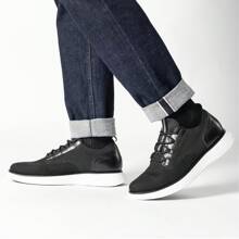 Comfortable And Fashion Lace-Up Brogue Trainers, Men Lightweight Knit Shoes, Walking Oxford Shoes, Gentle Men And Elegant Sneakers - Black - View 8