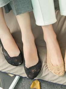 Damen Bootsocken Sommer Pantoffeln rutschfeste atmungsaktive Spitze Spitze unsichtbare Socken rutschfeste kühle dünne Socken modische Socken