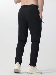 1 Stück Herren unifarbene leichte, elastische Taillenhose für Lässig, Outdoor, Wandern, Laufen, Training, Fitness