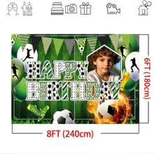 1 件可定制照片姓名年份足球生日主题背景金奖杯气球礼品盒个性化定制设计生日派对蛋糕桌装饰横幅肖像摄影道具乙烯基、图形打印 - 彩色 - 查看 6