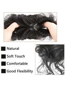 1 pieza Anillo elegante y holgado para moño, accesorio de cabello femenino adecuado para uso diario, vestimenta al aire libre y peinados DIY para cabello grueso y ondulado, sujetadores de cola de caballo, bandas elásticas para el cabello, coleteros, cuerda elástica para el cabello - Multicolor - Ver 7