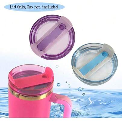 1 pieza Tapa de color de 40 onzas para taza de coche, material de poliestireno anti-salpicaduras, para taza de 40 onzas con asa y tapa de color