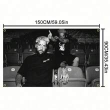 1pc Suicide$ G59 Hip Hop Music Art Meme Flag, Classic Music Banner Tapestry Suitable For Bar, Dorm, Man Cave, Car, Party, Christmas - Multicolor - View 5