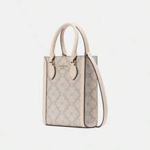 Kate Spade 女士迷你托特包 黑桃花风琴包 小号托特包 - 女士别致斜挎包，米色 KJ694250