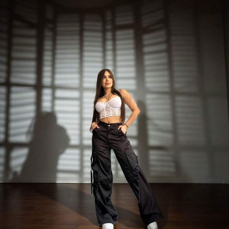 PANTALON CARGOLisoCasualEleganteFiestaBolsilloCremallera - Negro - Ver 1