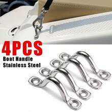 4pcs Handle 5mm Stainless Steel Wire Eye Strap Boat Marine Tie Down Hook Canopy Engines Accessories Stainless Steel
