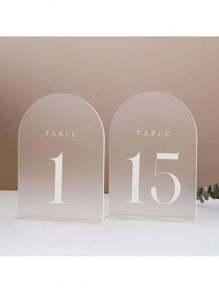 20 piezas de Tarjetas de mesa de recepción de boda en forma de arco, fáciles de ensamblar. Platos de número de mesa Alex portátiles y con escarcha, adecuados como decoración de escritorio para bodas, fiestas, aniversarios, cumpleaños, graduaciones, fiestas de soltera, verano, playas, regreso a la escuela y decoración de habitaciones. - Multicolor - Ver 3