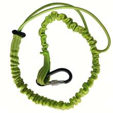Grüner Anti-Verlust-Werkzeug-Karabiner - Sicheres & dehnbares Seil für Outdoor-Arbeiten, Hocharbeiten | Elastisches Band