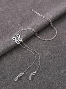 1pc Fashionable Metal 8-Shaped Eyeglass Chain, Women Creative 8-Shaped Sunglasses Lanyard Versatile Eyeglasses Chain - Silver - View 1