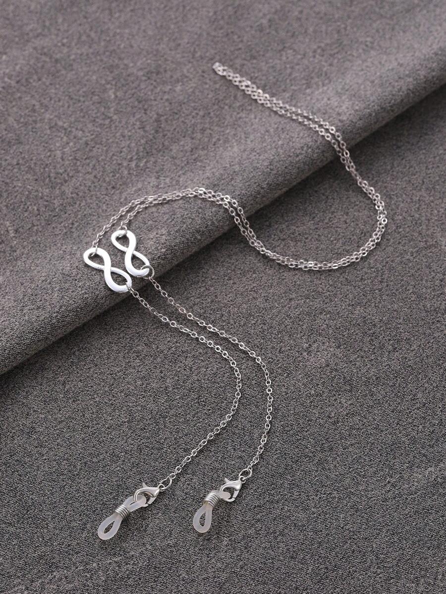 1pc Fashionable Metal 8-Shaped Eyeglass Chain, Women Creative 8-Shaped Sunglasses Lanyard Versatile Eyeglasses Chain - Silver - View 1