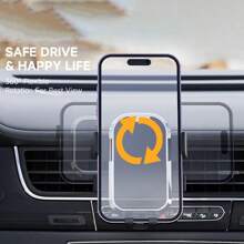 Black Multi-Function Car Phone Holder - Christmas Gift - ABS Material - Car Air Vent Mount Phone Holder - Car Navigation - Car Accessories - Car Essentials - Black - View 9