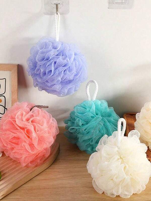 10pcs Super Exfoliating Loofah Puffs - Home Spa Shower Sponge Bath Ball Pouf Mesh Brush - Rich Foams Bubble Face Body Scrubber Rich Foams 4pcs Exfoliating Shower Loofah Puffs - Bath Spa Pouf Mesh Brush Scrubber Ball For Face Body Home Bathroom Decor Fall Decor Back To School