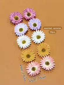 10 件随机颜色可爱向日葵发夹，甜美风格发夹适合日常使用 - 彩色 - 查看 2
