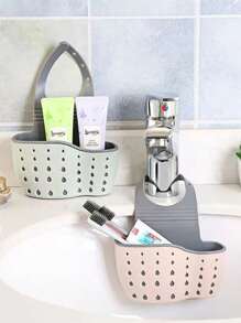 1 套可拆卸厨房收纳袋套装、水槽挂袋、塑料沥水架、水龙头架、碗碟架