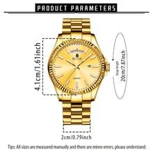RUIG Relógio de Quartzo Masculino de Luxo de Negócios RUIGE, de Aço Inoxidável com Calendário Luminoso, Relógio Presente Masculino
