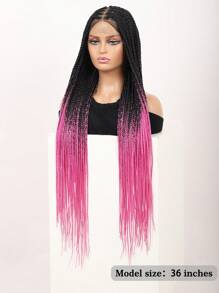 Full Double Lace Front Box Braided Wigs For Women 36 Inches Knotless Cornrow Braids Lace Frontal Wig Synthetic Braided Wig Daily Used Hot Pink