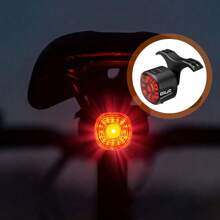 NetHong Bicycle Brake Rear Light USB Rechargeable LED Bike Cycling Taillight Waterproof - Black - View 2
