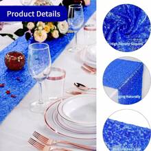 1 件/6 件金色亮片桌旗，婚礼派对餐饮活动，金色桌旗，金色圣诞装饰闪光面料亮片桌旗节日桌旗