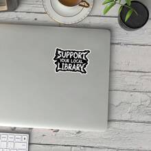 1PC Community Library Advocate Sticker, Decals Blending Bookish Aesthetics With Civic Activism, Designed For Water Bottles, Laptops & Community Boards To Promote Library Funding Initiatives - Multicolor - View 2