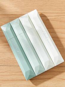 Set de 4 piezas de cinta adhesiva de doble cara con estampado de puntos, de gran capacidad, artículo de papelería esencial para manualidades, scrapbooking, fotos, útiles escolares y de oficina, sin residuos y secado rápido, de vuelta al colegio