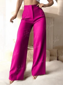 Pantalón de Pinzas Acampanado. - Rosa Fucsia - Ver 2